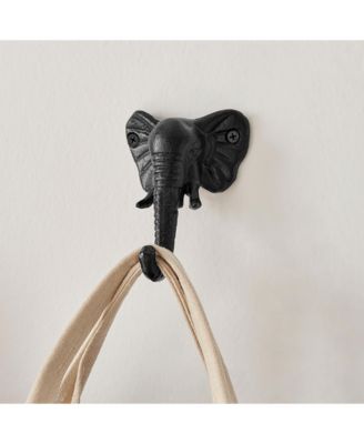 4 Piece Elephant Head with Trunk Decorative Wall Hook Set