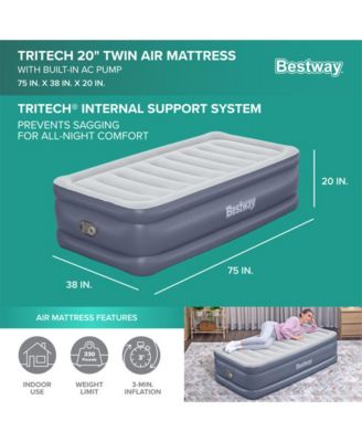 Tritech Air Mattress Inflatable Twin-Sized Bed with Built-In AC Pump