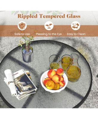 3 PCS Outdoor Bistro Dining Furniture Set with 1.57" Umbrella Hole Rippled