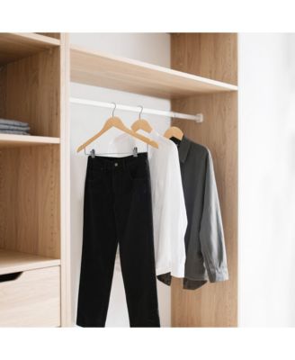 Premium Wooden Clothes Hangers with Swivel Hook – Solid Wood Skirt/Pant Hangers with Clips for Suits and Coats