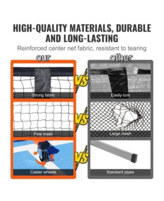 22FT Portable Pickleball Net Set with Bag, Balls, Paddles, Wheels and Court Lines, Regulation Size Frame