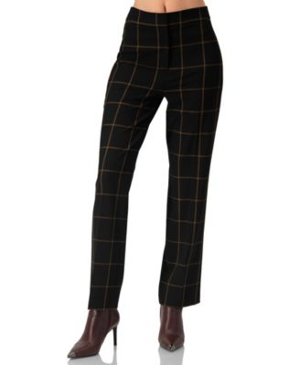 Women's Black Tailored Straight-Leg Trousers