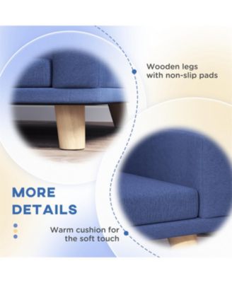 Pet Sofa Couch Bed with Washable Cushion for Large Dogs, Cats in Blue