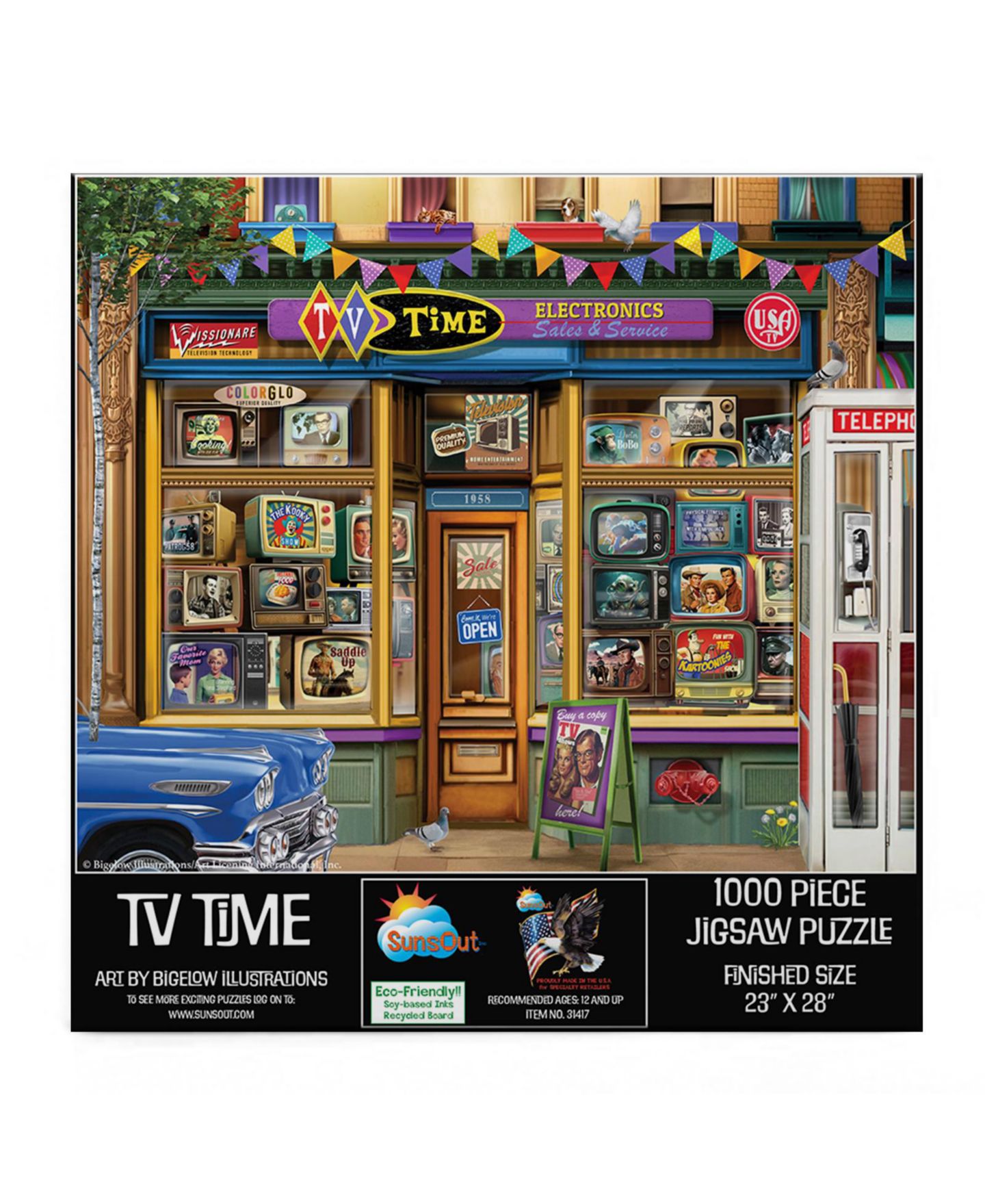 Детский пазл SunsOut TV Time 1000-Piece Jigsaw Puzzle, Ages 15+ — фото 2