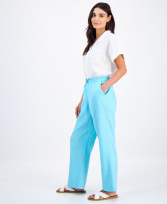 Petite 100% Linen Drawstring Pants, Created for Macy's