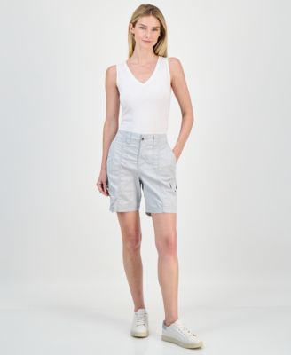 Women's Mid-Rise Comfort-Waist Cargo Shorts, Exclusively at Macy's