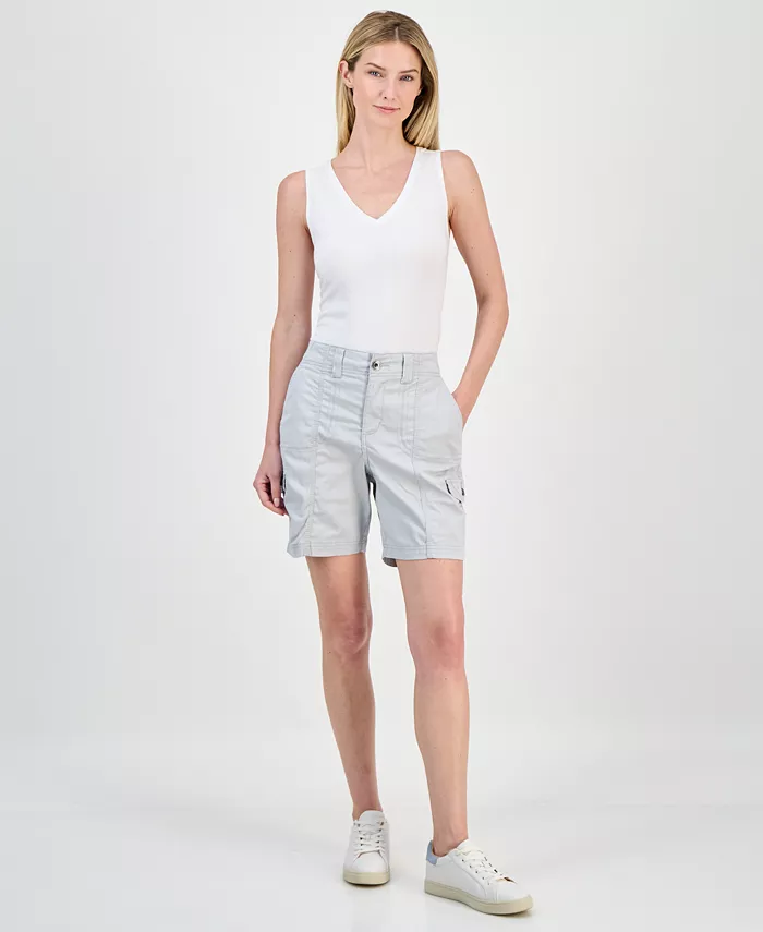 Women's Mid-Rise Comfort-Waist Cargo Shorts