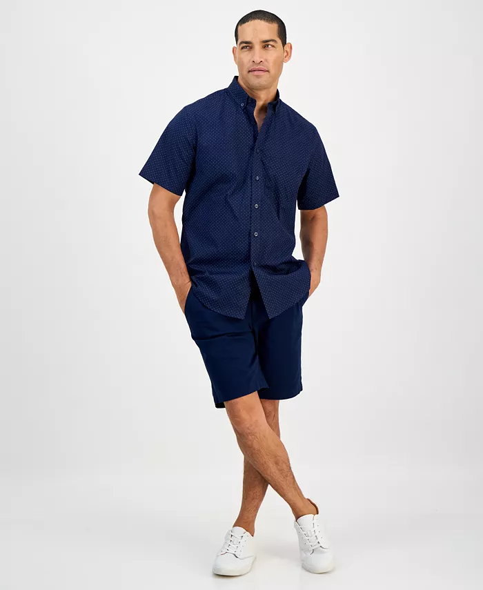Men's Micro Dot Print Stretch Cotton Shirt - thumbnail 3