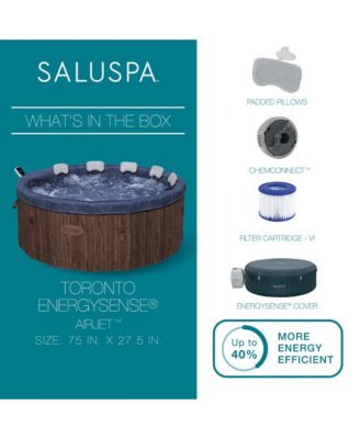 SaluSpa Toronto 5-7 Person Energy-Efficient AirJet Hot Tub, App, Brown