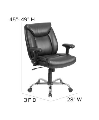 24/7 500 lb. Big & Tall Executive Swivel Ergonomic Office Chair with Loop Arms
