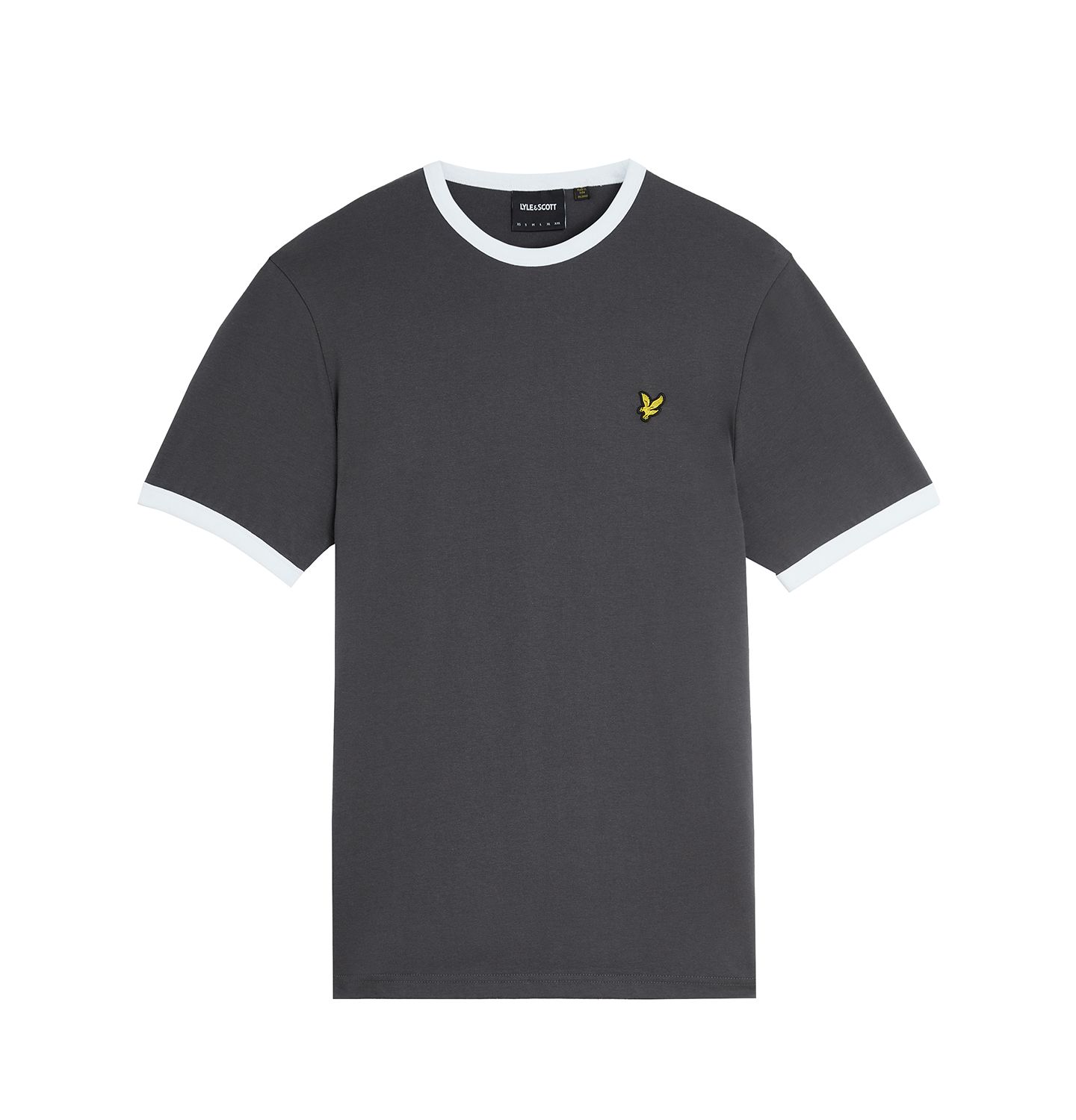 Мужская футболка Lyle & Scott Ringer T-shirt., цвет: Графитовый / Белый — фото 5
