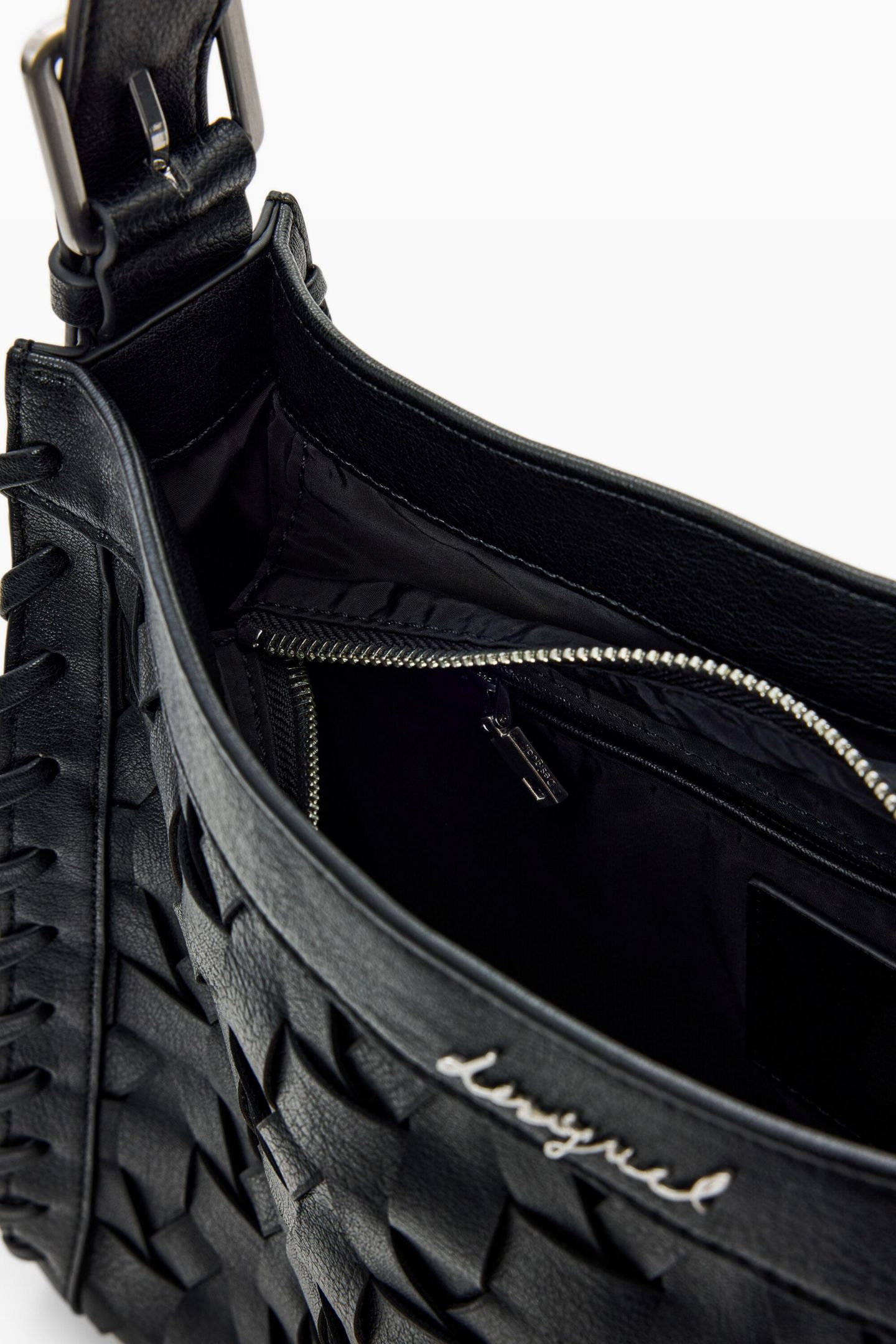 Женская сумка Desigual Medium braided, цвет: Чёрный — фото 5