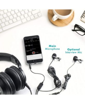 Executive Lavalier Clip-on Interview Microphone with Secondary Mic & Headphone Monitoring Input for Smartphones/Tablets