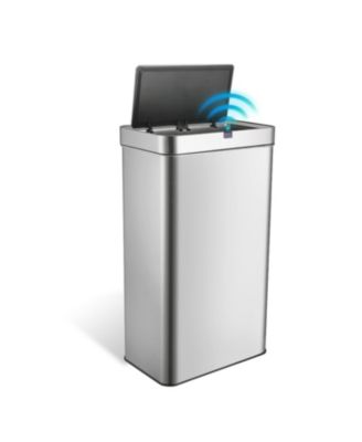 18 Gallon Stainless Steel Rectangular Motion Sensor Trash Can for Kitchen