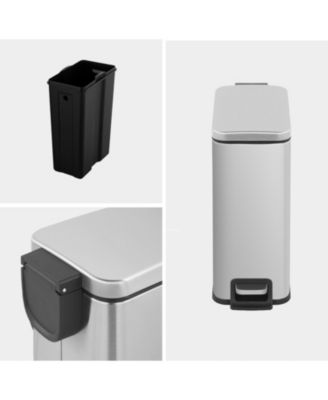 1.6 Gallon Rectangular Step-on Trash Can Set