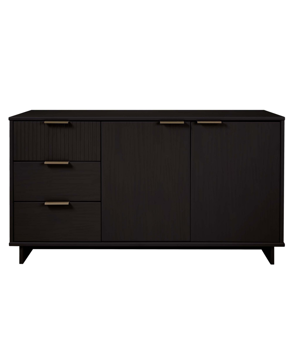 Manhattan Comfort Granville 55" Solid Wood Sideboard In Black
