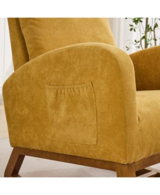  Rocking Glider Chair with High Back & Pocket