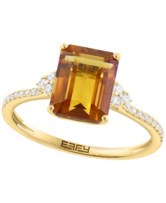 Madeira Citrine (2-5/8 ct. t.w.) and Diamond (1/8 ct. t.w.) Ring in 14k Yellow Gold