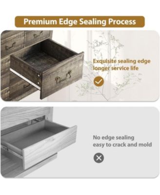 9-Drawer Black Dresser for Bedroom, Large Storage Chest, Metal Handles, Wooden Organizer for Living Room