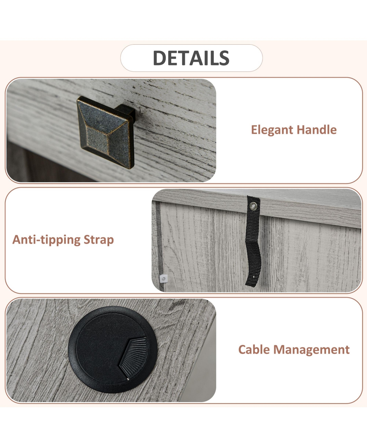 Homcom Vintage Executive Desk, Home Office Station, Student Table with Cabinet