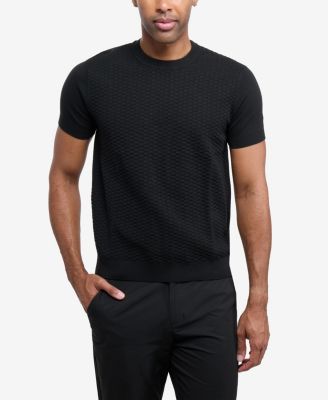 Men's Crew Rib Neck Checkered Sweater