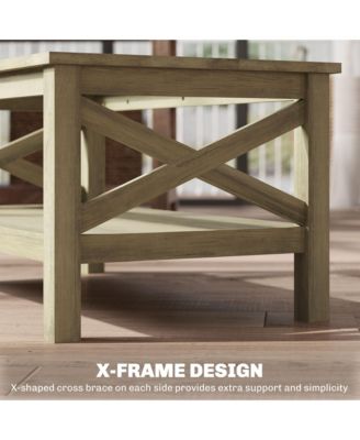 Table with Wood Frame for Living Room
