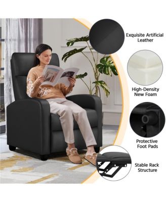 Adjustable PU Leather Recliner Sofa Modern Single Accent Chair