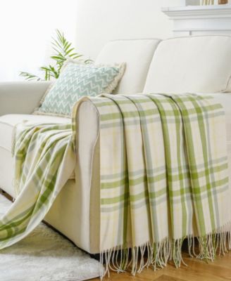 Yarn-Dyed Woven Plaid Fringe Throw, 60" x 50"