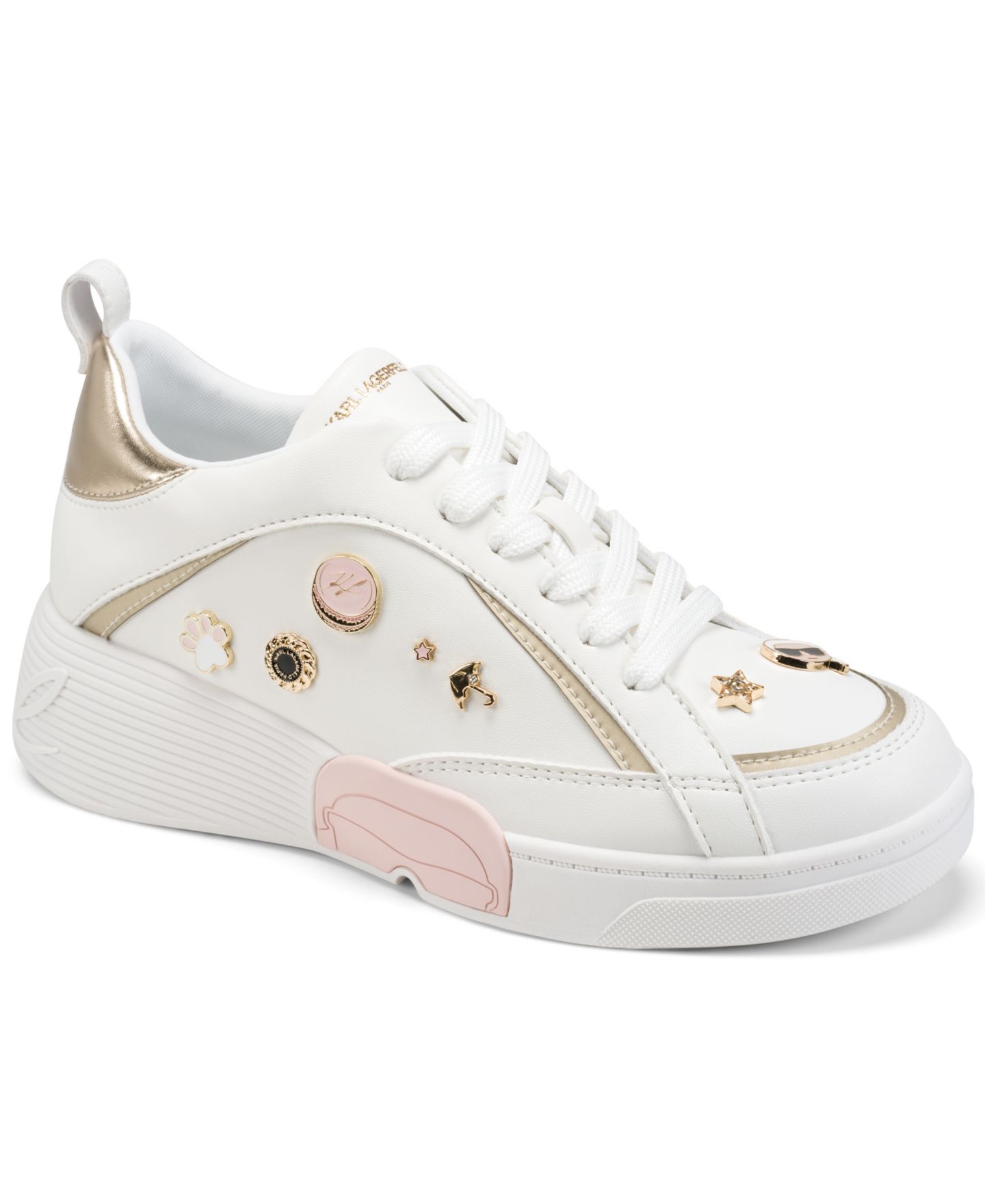 Женские кроссовки KARL LAGERFELD PARIS Mineola Lace-Up, цвет: Яркий белый — фото 1
