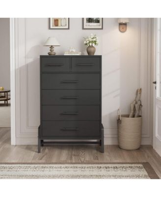50.5 Inch Tall 5 Drawer Wood Freestanding Modern Dresser