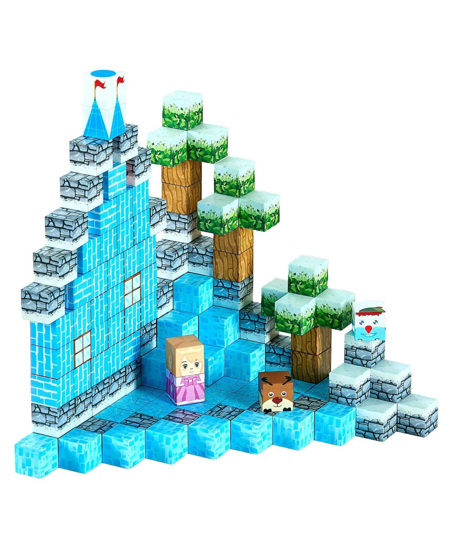 Детский конструктор Mecale Glacier Castle 150-Piece Magnetic Building Set, Ages 3+, цвет: Синий — фото 10