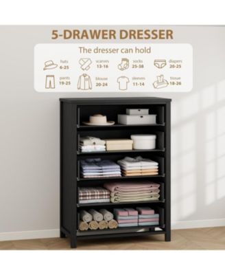 4-Drawer Black Tall Dresser, 37" Chest for Closet, Nightstand, Large Clothes Storage for Bedroom, Home Office