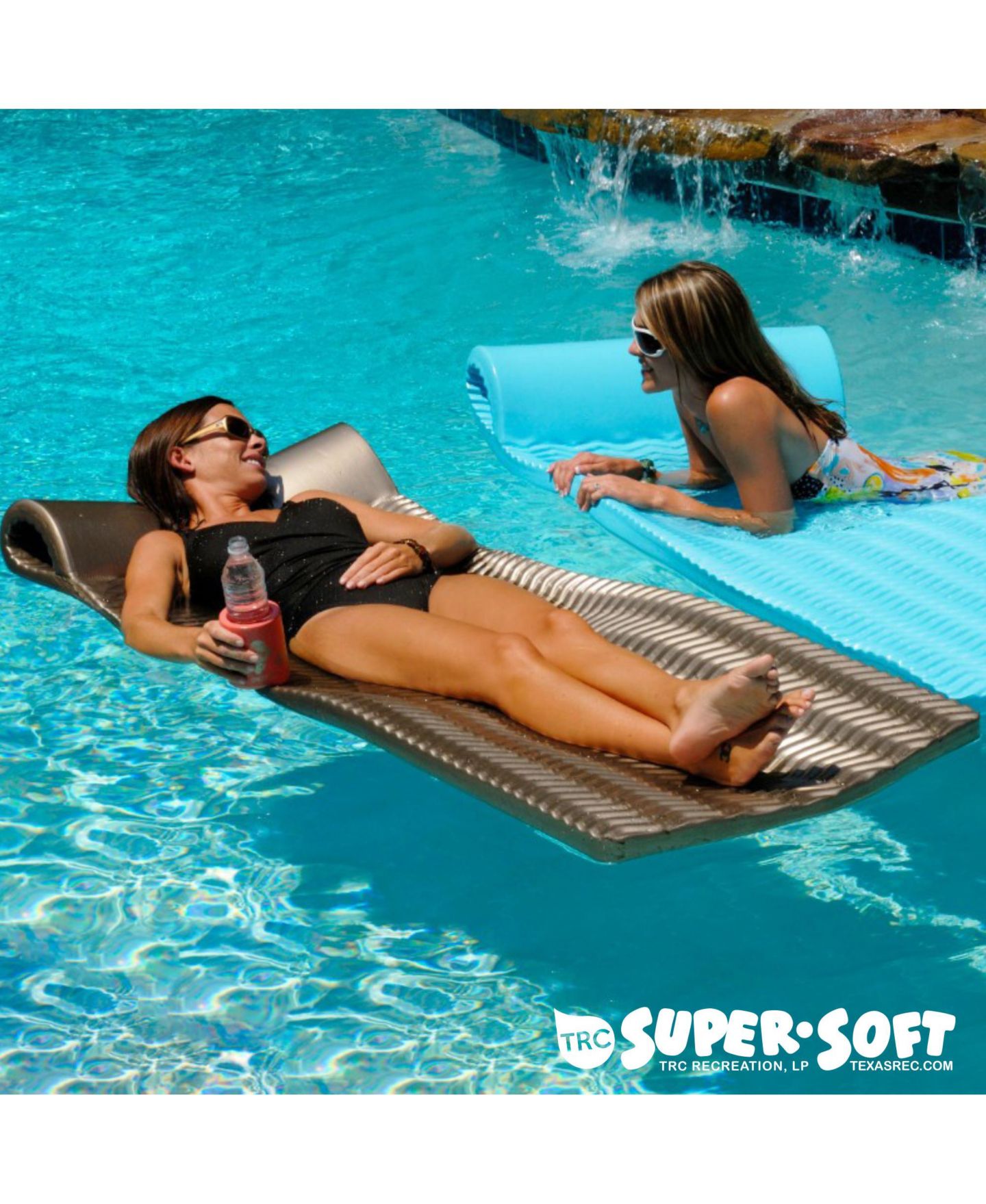 Детские игрушки TRC Recreation Serenity 1.5" Thick Vinyl-Coated Foam Built-In Roll Pillow Pool Lounge Float, Ages 14+ — фото 10