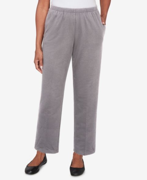 Женские брюки Alfred Dunner Classic French Terry Short Length, цвет: Меланжевый серый