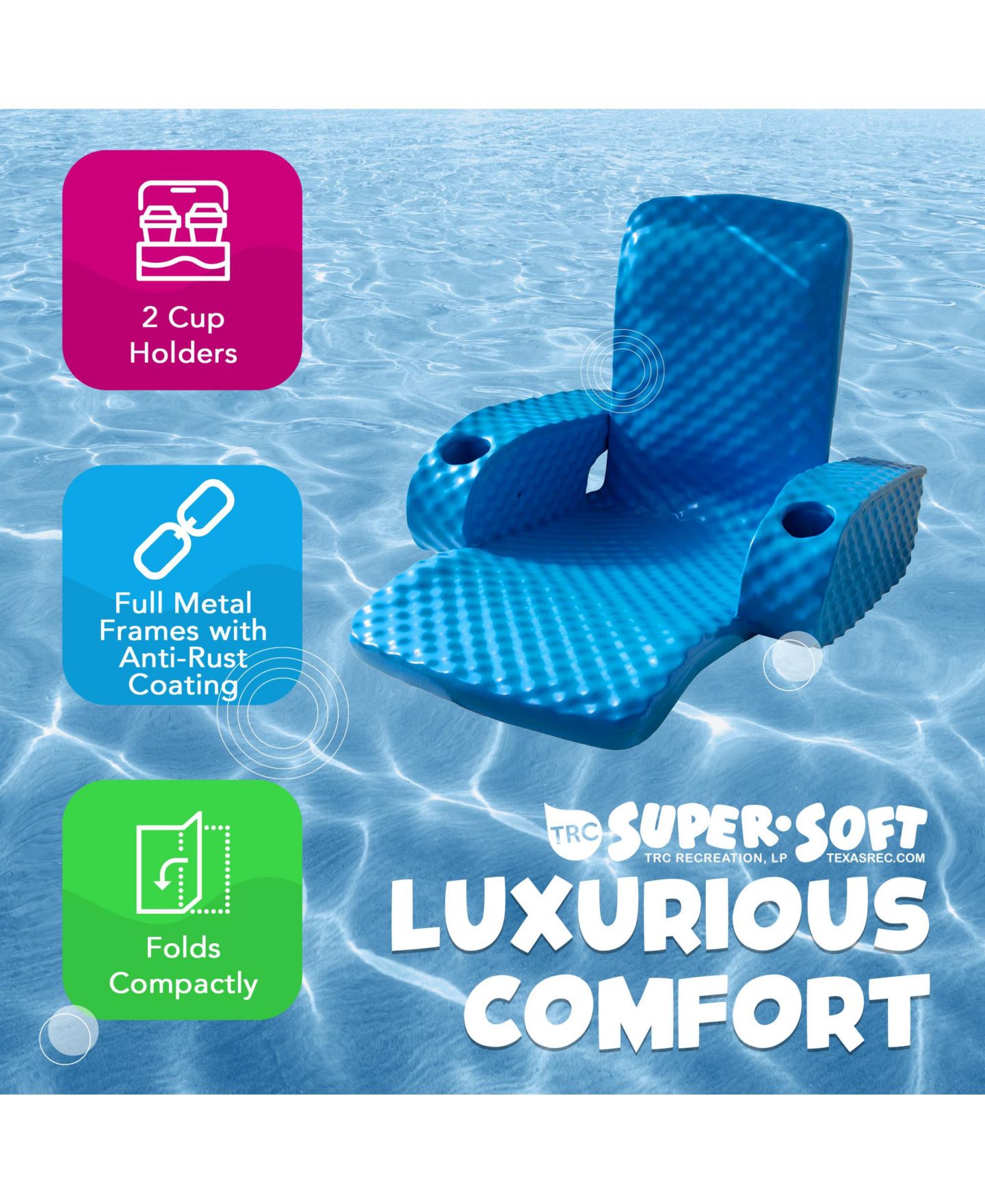 Детская игрушка TRC Recreation Baja Folding Pool Float Armchair with 2 Cup Holders, Ages 3-4 — фото 7