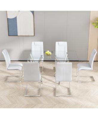 Streamdale Modern Faux Leather Dining Chairs (Set of 6)