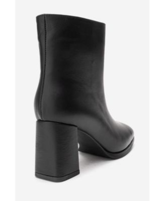 Forever & Always Women's Shoes Napoli Leather Block Heel Boot