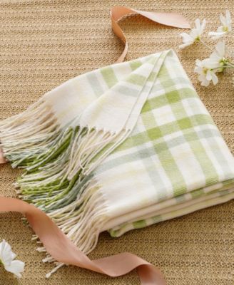 Yarn-Dyed Woven Plaid Fringe Throw, 60" x 50"