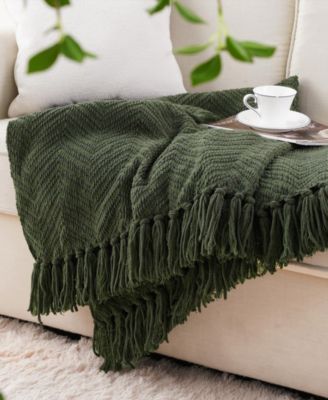 Herringbone Chenille Knit Throw, 50" x 60"