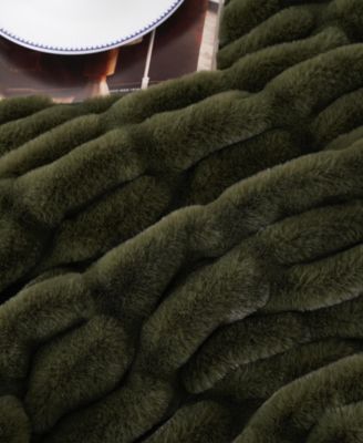 Luxurious Reversible Rabbit Faux Fur Throw, 60" x 80"