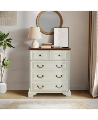 White 5-Drawer Dresser - Bedroom Storage