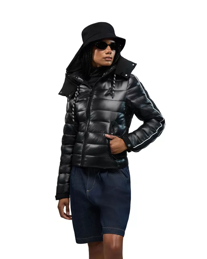 Women's Rousset Lightweight Cinched Puffer Jacket with Contrast Detailing - thumbnail 5