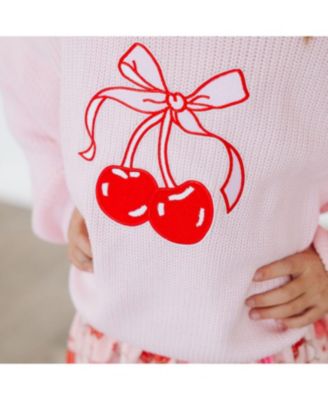 Little Girls Cherry Coquette Knit Sweater