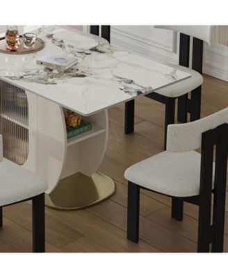 Streamdale 63" Modern Dining Table Set w/ Storage, Chairs Included