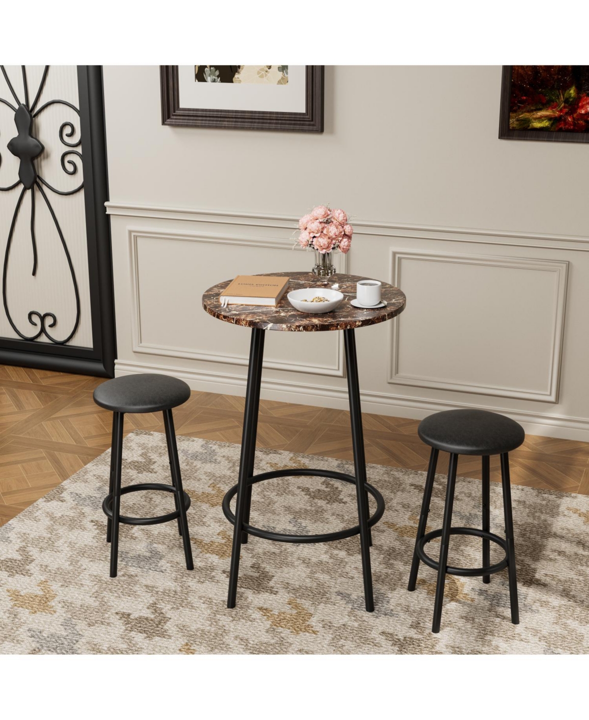 Streamdale Furniture 3-Piece Bar Table Set with 2 Bar Stools