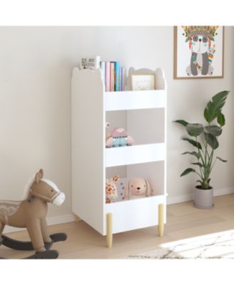 Bear Bookshelf with Chalkboard Side - Kids Book Organizer