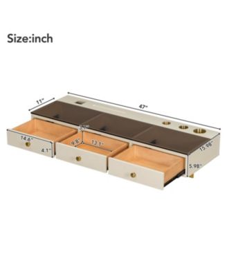 Wall-Mount Makeup Vanity Desk with Storage & Device Holder