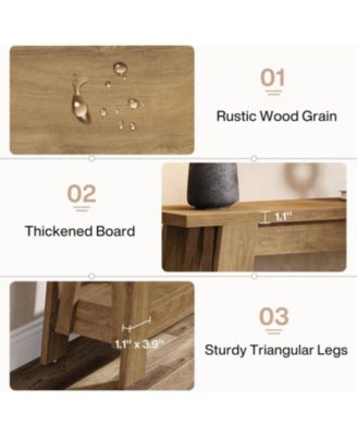 41.3" Farmhouse Console Table, 2-Tier Wooden Entryway Table