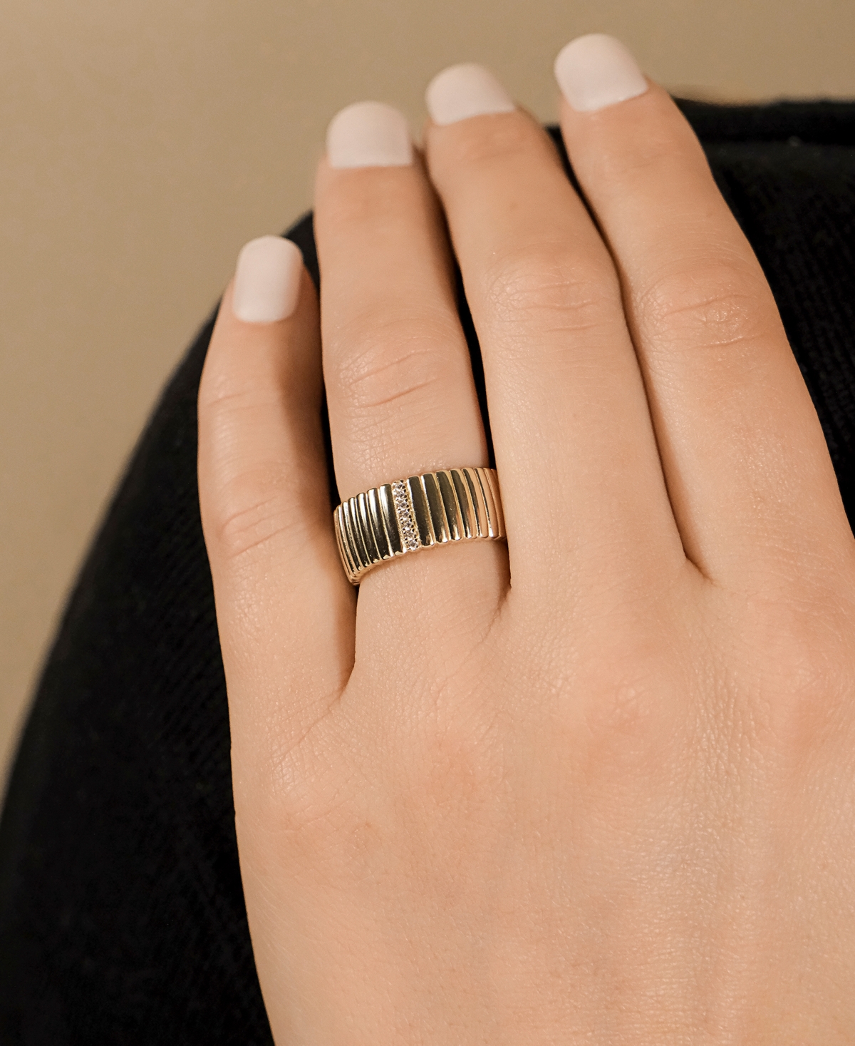Sterling Forever Robyn Ribbed Band Ring