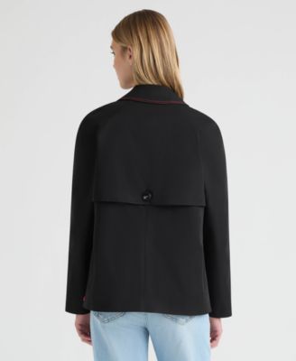 Womens Double Breasted Short Trench Jacket